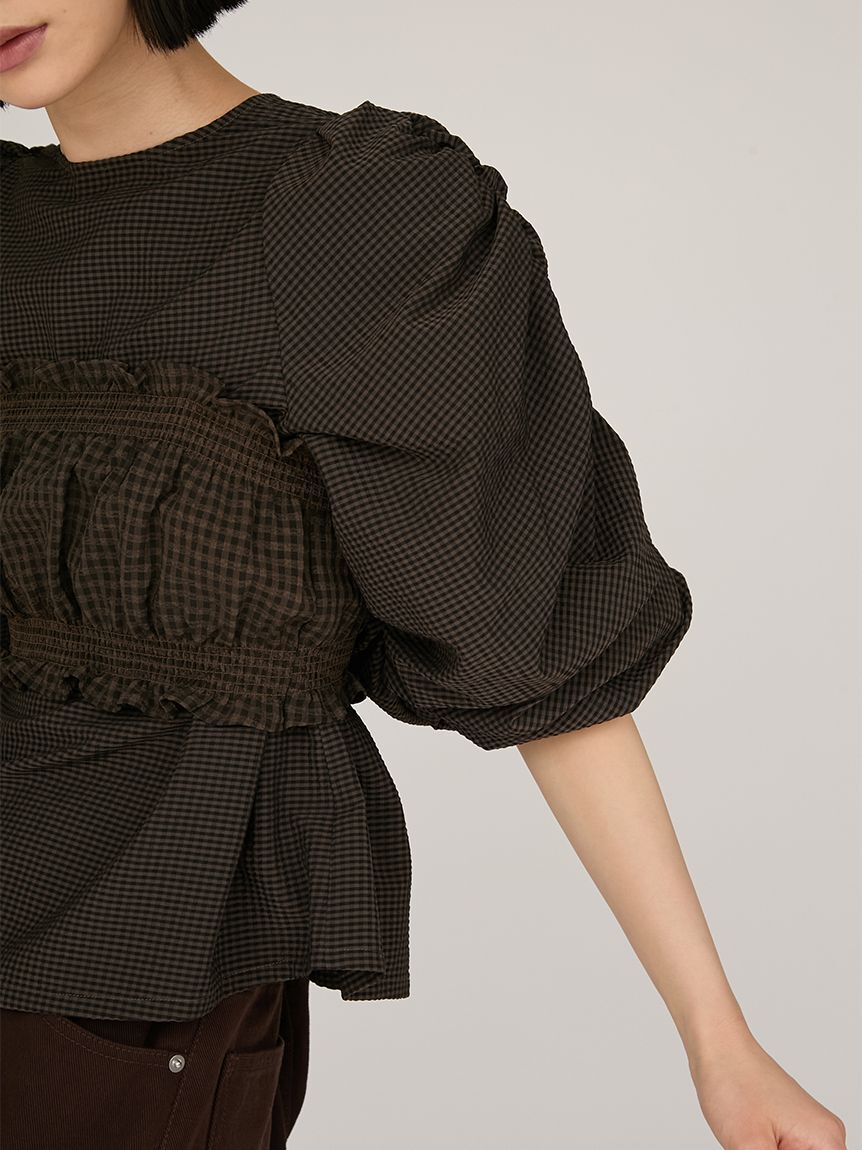 emmi atelier「ギンガムチェック2ピースブラウス」|シャツ・ブラウス|