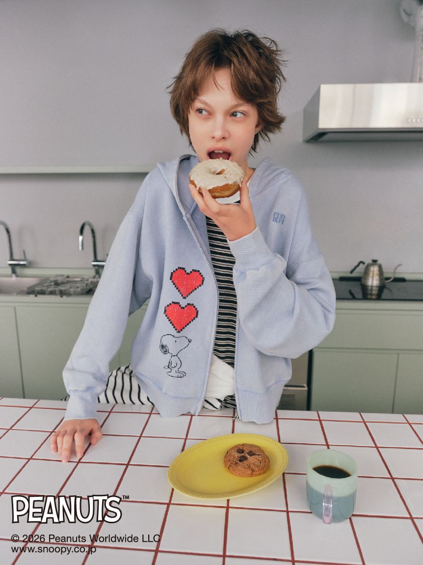 FURFUR「スヌーピーコラボルーズシルエットパーカー」|パーカー|