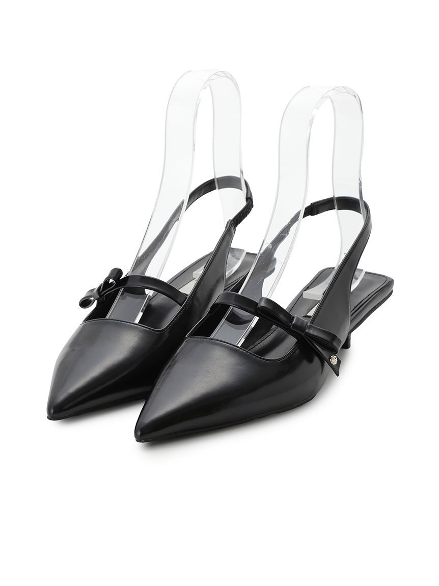 CELFORD「リボンディテールバックストラップミュール」|パンプス|BLK