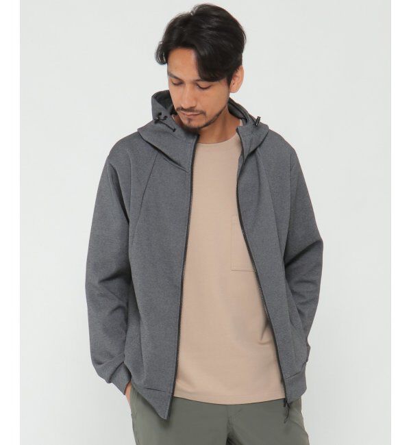 IKKA LOUNGE「テックストレッチZIPパーカー2」|Tシャツ・カットソー|ミディグレイ