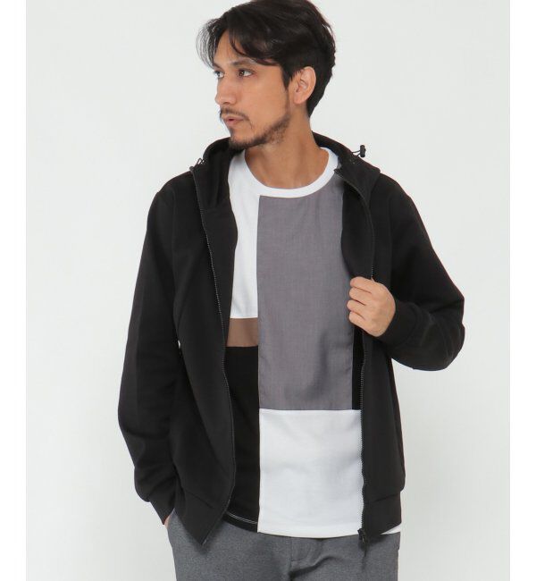 IKKA LOUNGE「テックストレッチZIPパーカー2」|Tシャツ・カットソー|ブラック