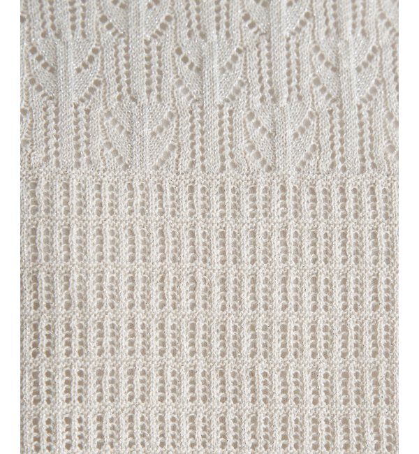 ikka「【2点セット】透かし編みラメニットベストアンサンブル」|ニット・セーター|