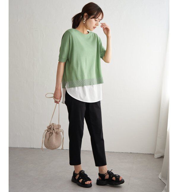 ikka「【2点セット】ドルマン裾ラメニットアンサンブル」|ニット・セーター|