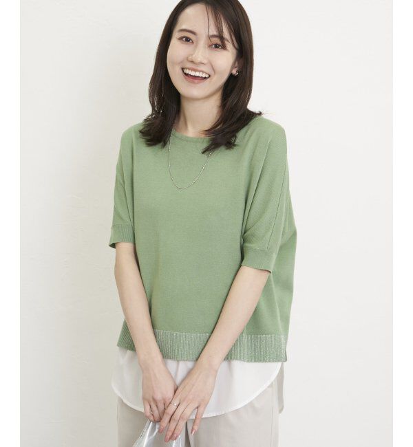 ikka「【2点セット】ドルマン裾ラメニットアンサンブル」|ニット・セーター|