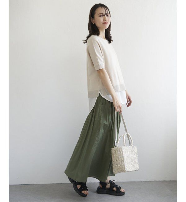 ikka「【2点セット】ドルマン裾ラメニットアンサンブル」|ニット・セーター|