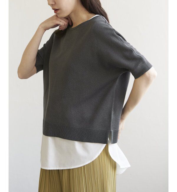 ikka「【2点セット】ドルマン裾ラメニットアンサンブル」|ニット・セーター|