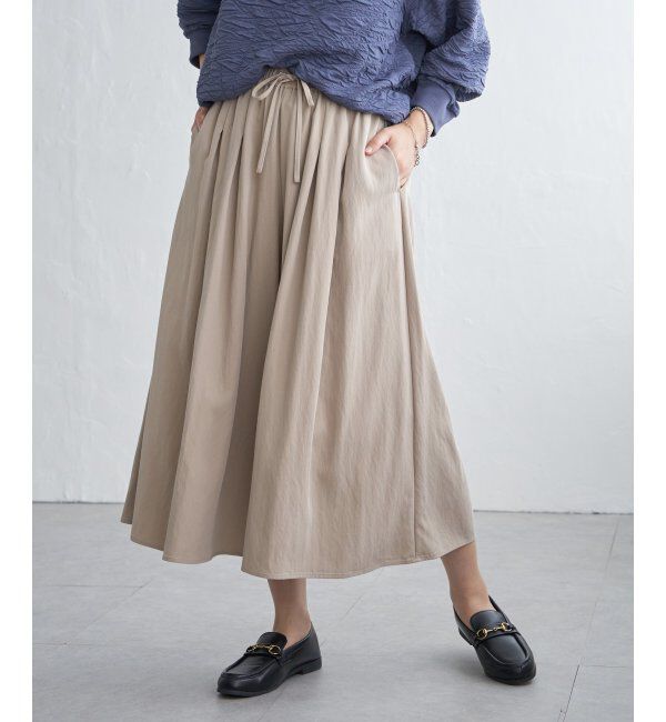 ikka「ビンテージツイルタックスカーチョ」|その他|ベージュ