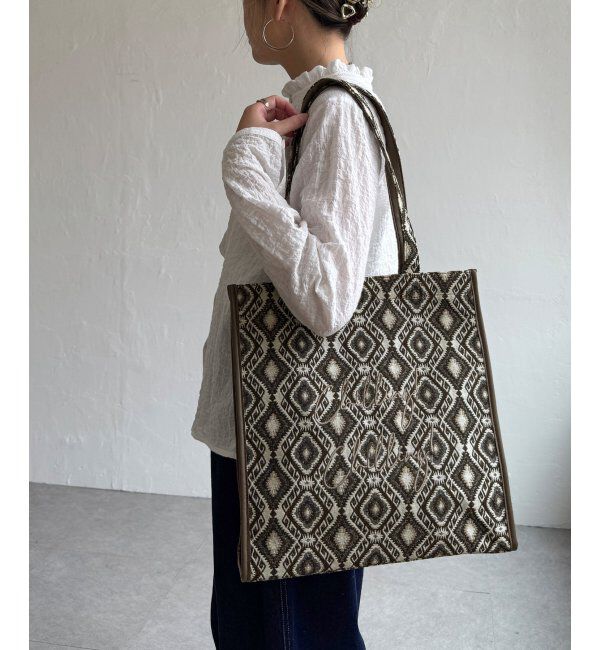 Lbc with Life「ジャガードA4ロゴトートバッグ」|その他|ブラウン