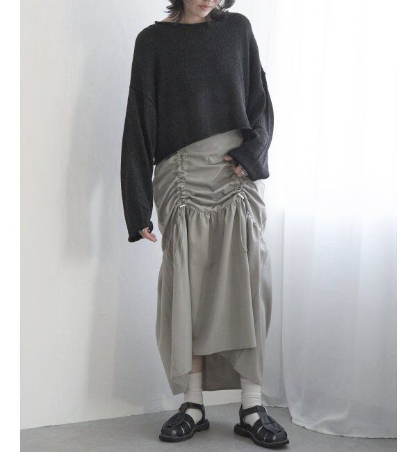 VENCE share style「ベネシャンギャザースカート」|スカート|グレイ
