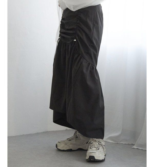 VENCE share style「ベネシャンギャザースカート」|スカート|ブラック