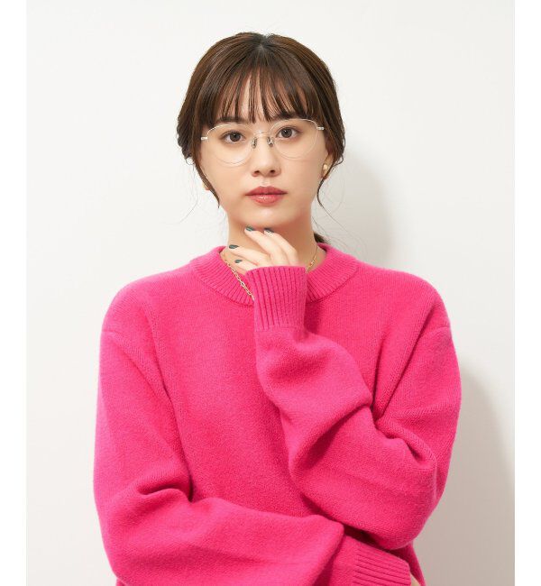  「Zoff｜emiri フォックス型 メガネ |辺見えみり チタン 軽量 メタルフレーム レンズ交換券付」|メガネ|