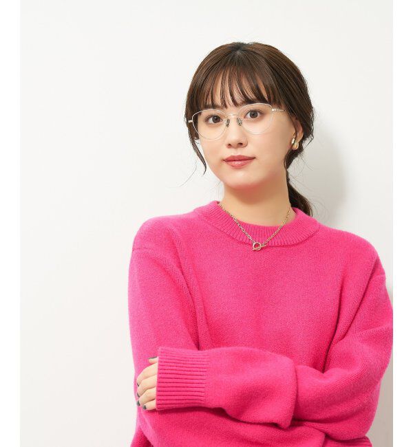  「Zoff｜emiri フォックス型 メガネ |辺見えみり チタン 軽量 メタルフレーム レンズ交換券付」|メガネ|
