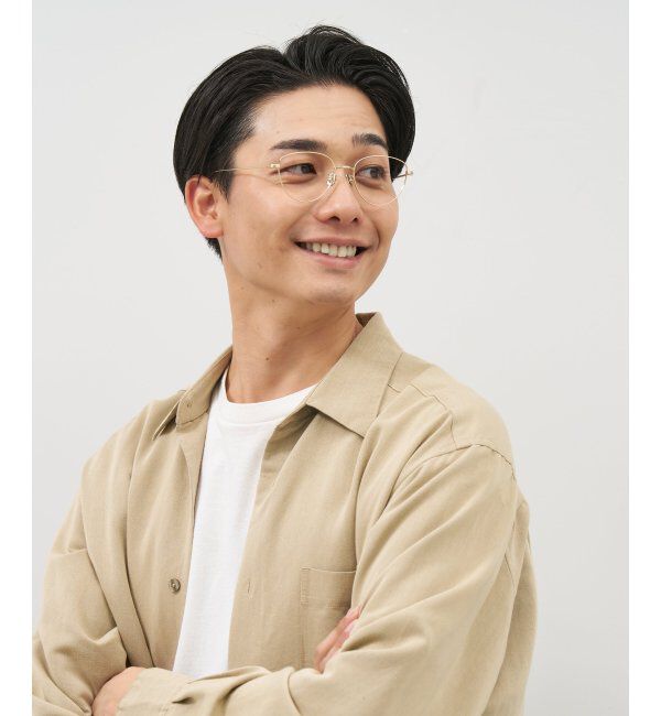  「Zoff｜emiri フォックス型 メガネ |辺見えみり チタン 軽量 メタルフレーム レンズ交換券付」|メガネ|