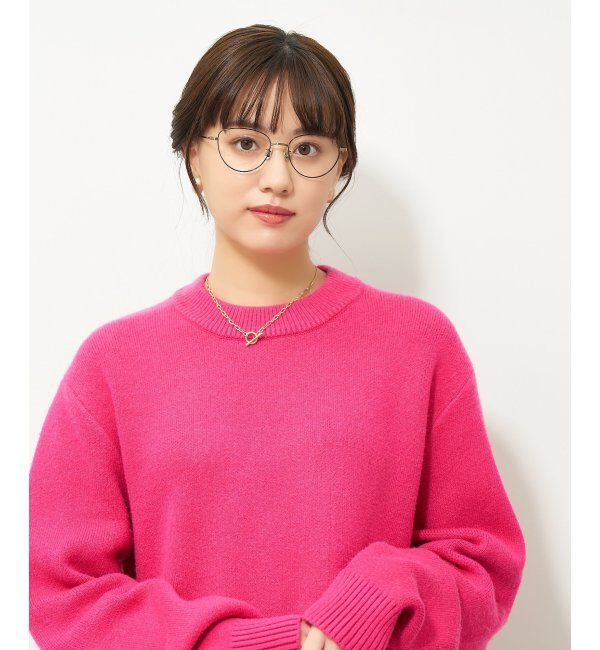  「Zoff｜emiri フォックス型 メガネ |辺見えみり チタン 軽量 メタルフレーム レンズ交換券付」|メガネ|