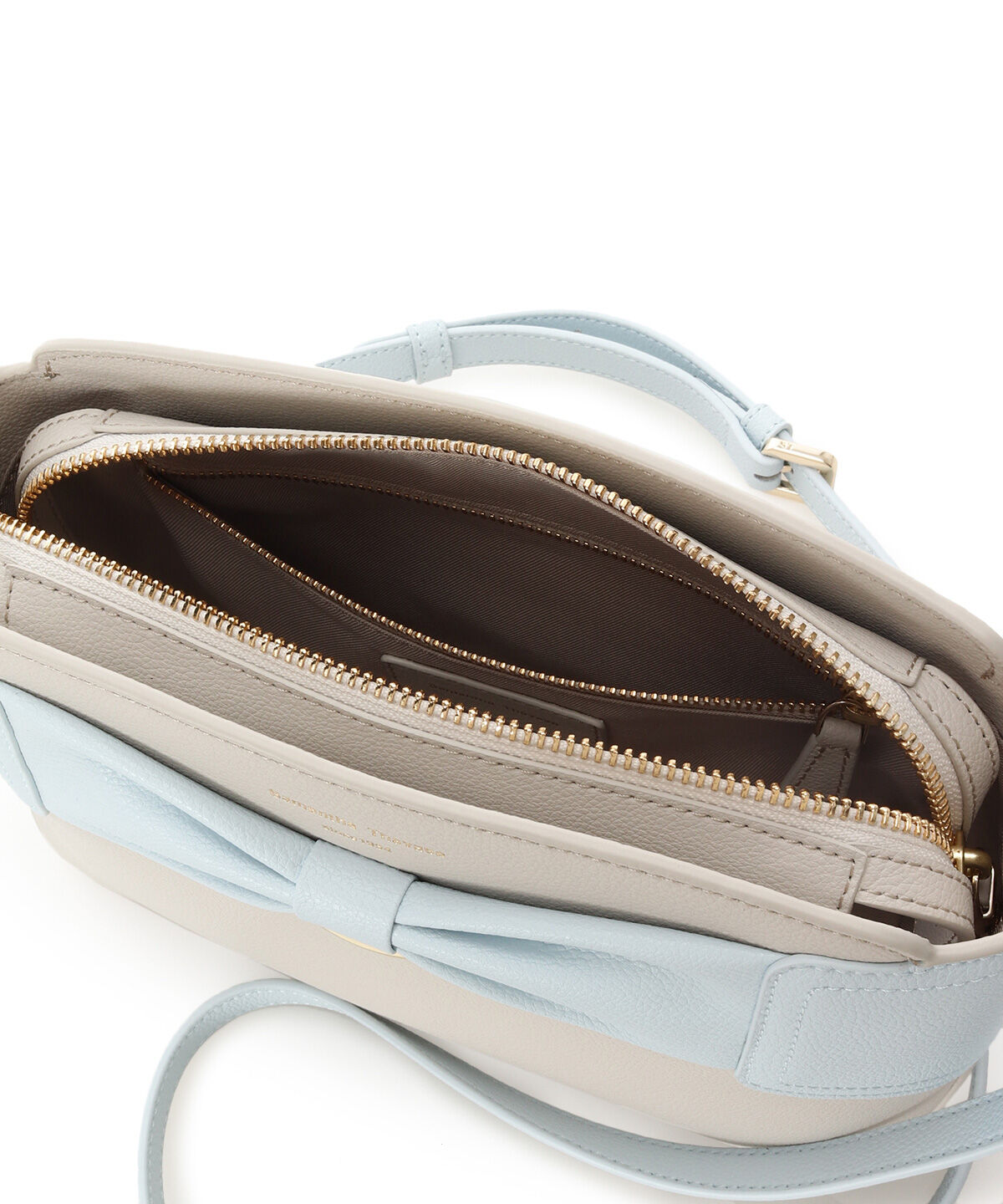 Samantha Thavasa「バイカラーリボンモチーフ スプリットレザーショルダーバッグ」|ショルダー・メッセンジャー|