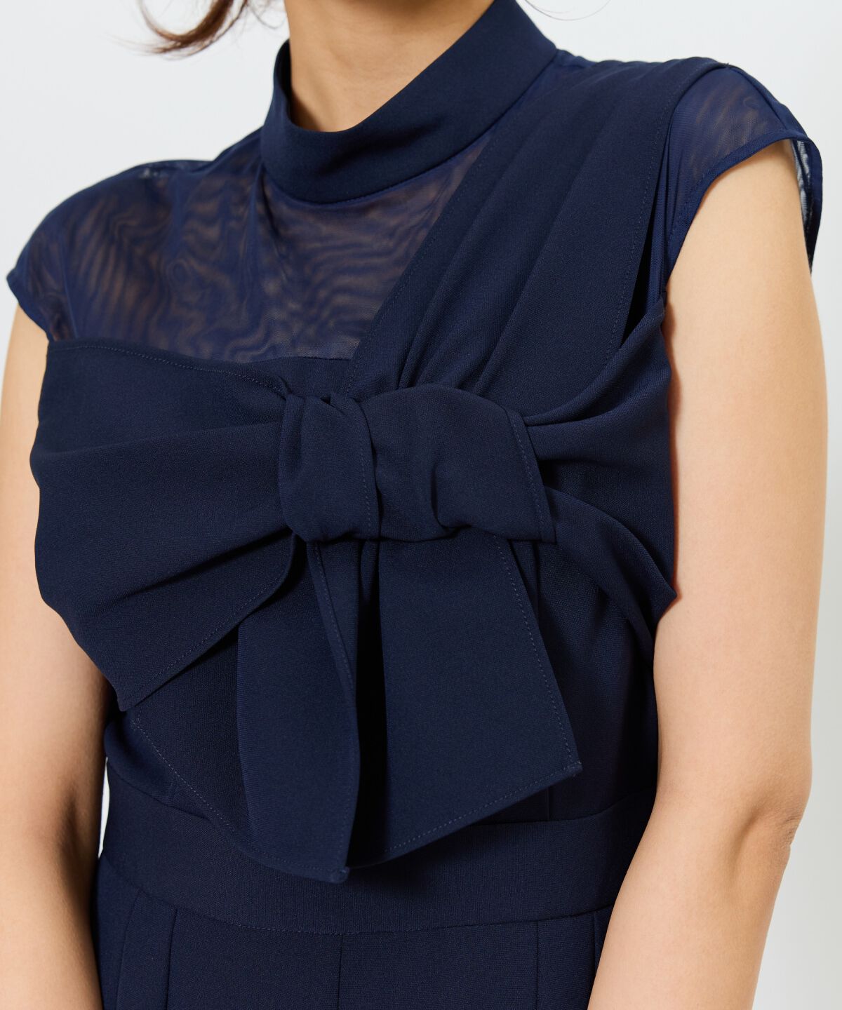 アンドクチュール「アシメショルダーリボンオールインワン」|オールインワン|