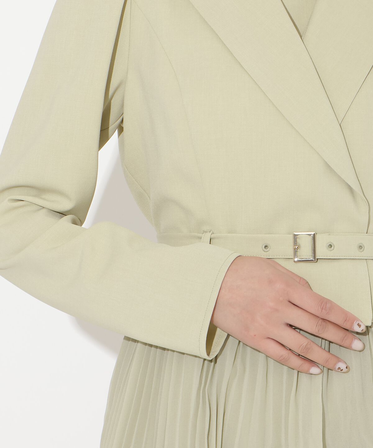 アンドクチュール「ジャケットレイヤードプリーツワンピース」|ワンピース|