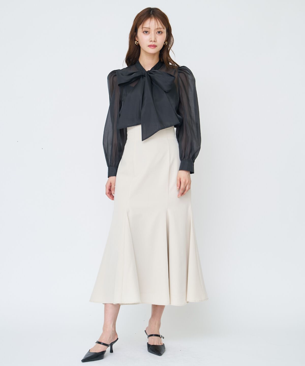 アンドクチュール「バックレースアップマーメイドスカート」|フレア|