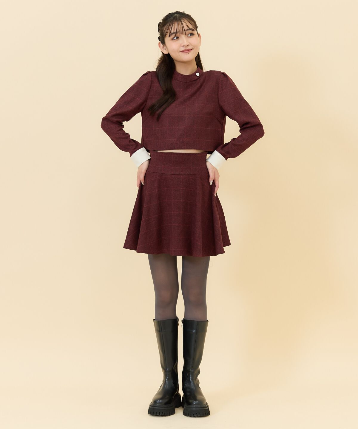 REDYAZEL「チェックフレアミニスカート」|フレア|