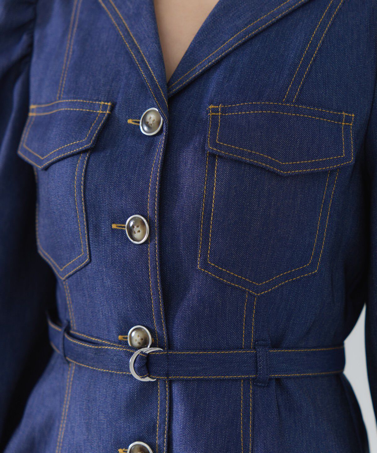 REDYAZEL「デニムライクミニシャツワンピース」|ワンピース|