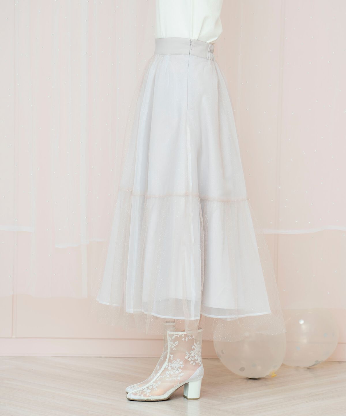 WILLSELECTION「ラメチュールティアードスカート」|フレア|