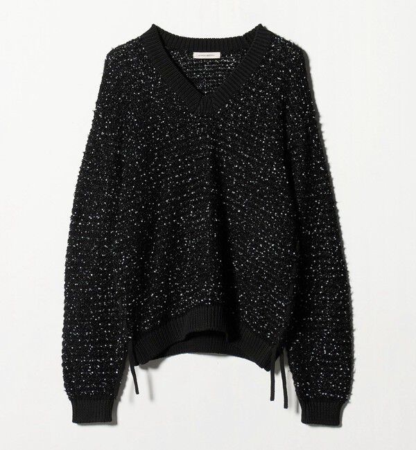 AEWEN MATOPH「＜AEWEN MATOPH＞ハートスパンコール シャーリングVネックニット」|ニット・セーター|
