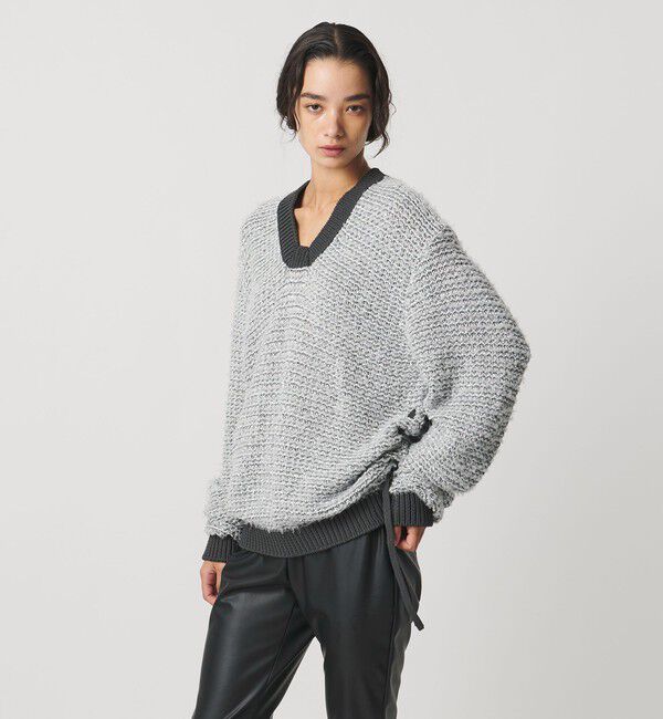 AEWEN MATOPH「＜AEWEN MATOPH＞ハートスパンコール シャーリングVネックニット」|ニット・セーター|