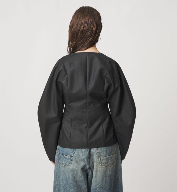 ASTRAET「＜ASTRAET＞コットン シェイプ ノーカラージャケット」|ノーカラージャケット|