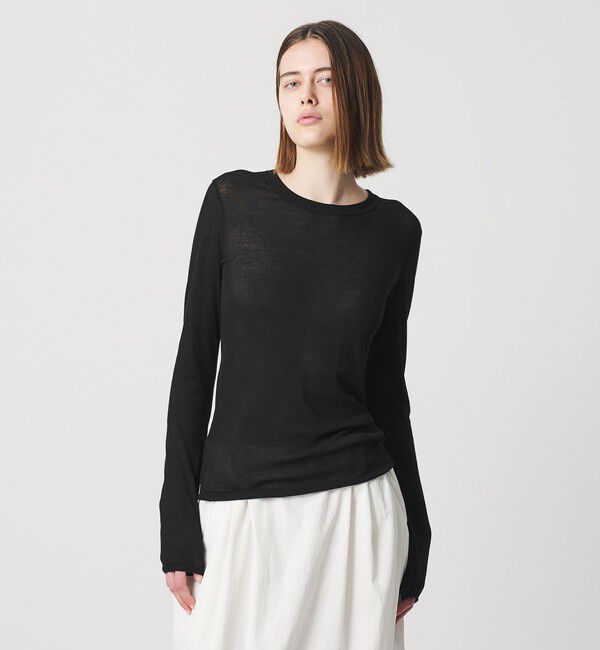 AEWEN MATOPH「＜AEWEN MATOPH＞シアークルーネック ロングスリーブカットソー」|Tシャツ・カットソー|