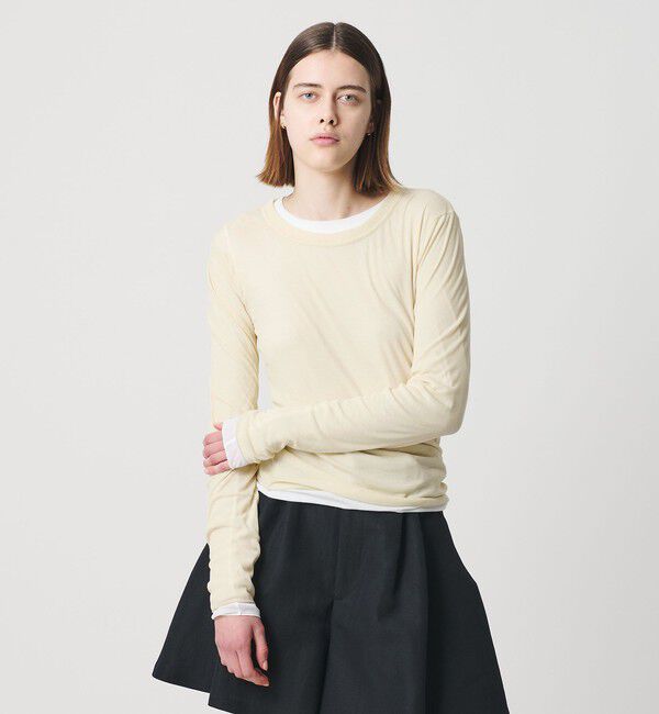 AEWEN MATOPH「＜AEWEN MATOPH＞シアークルーネック ロングスリーブカットソー」|Tシャツ・カットソー|YELLOW