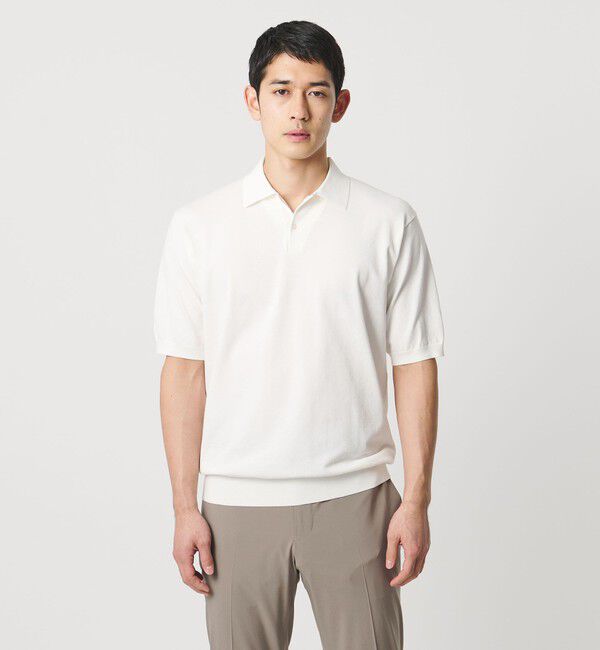 UNITED ARROWS「ショートスリーブ ニットポロシャツ UA COZY ウォッシャブル 抗菌防臭」|ニット・セーター|