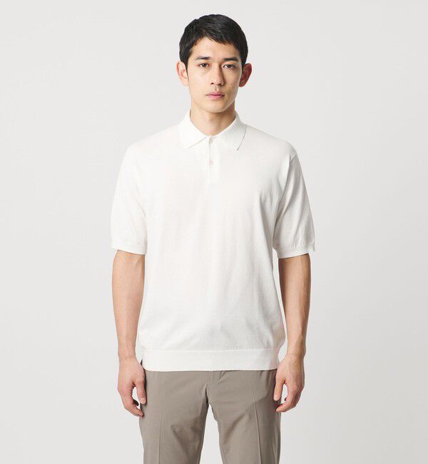 UNITED ARROWS「ショートスリーブ ニットポロシャツ UA COZY ウォッシャブル 抗菌防臭」|ニット・セーター|