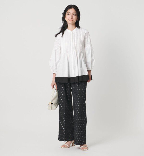 UNITED ARROWS「ピンタック バンドカラー ブラウス」|シャツ・ブラウス|