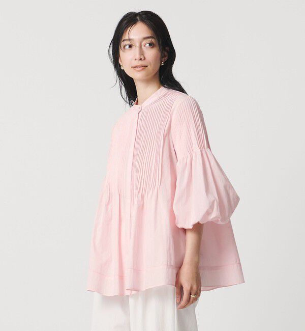 UNITED ARROWS「ピンタック バンドカラー ブラウス」|シャツ・ブラウス|