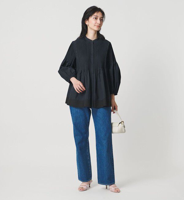 UNITED ARROWS「ピンタック バンドカラー ブラウス」|シャツ・ブラウス|