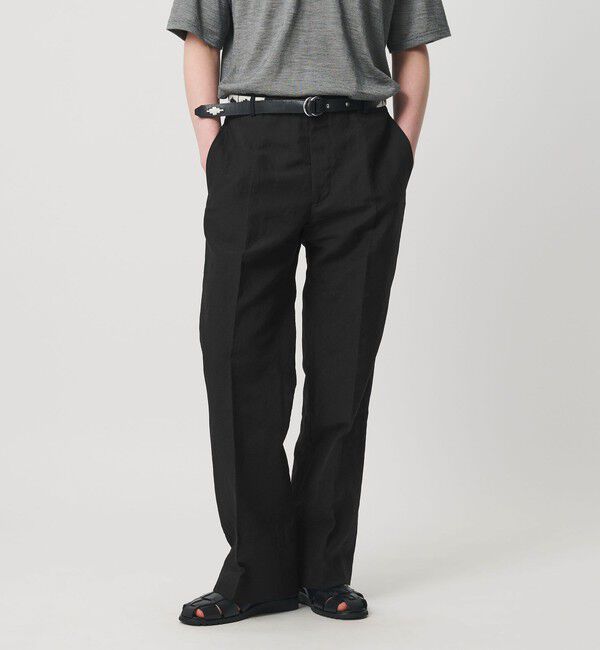 UNITED ARROWS「ウール/リネン トロピカル タンブラー ワイドストレート パンツ」|スラックス|