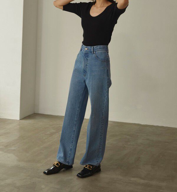 EMMEL REFINES「＜EMMEL REFINES＞EM センタープレス ストレート デニム/ パンツ」|デニム|