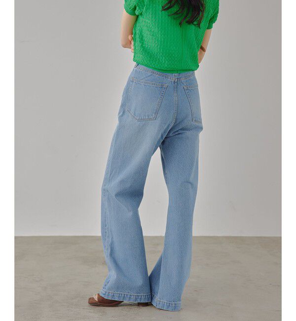 EMMEL REFINES「＜EMMEL REFINES＞EM ハイウエスト ルーズ フレアデニム パンツ」|チノ|