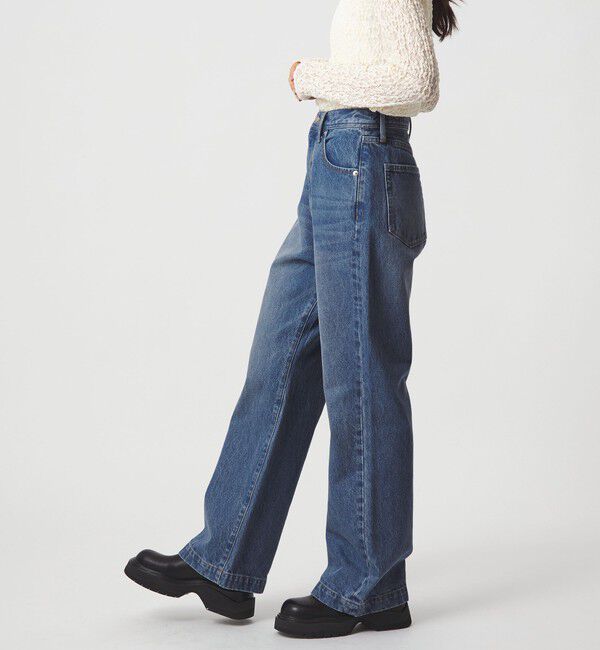 EMMEL REFINES「＜EMMEL REFINES＞EM ハイウエスト ルーズ フレアデニム パンツ」|チノ|