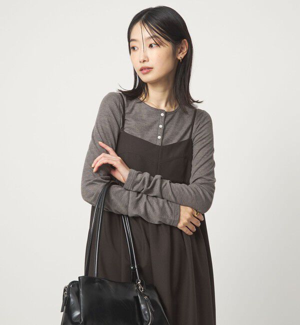 UNITED ARROWS green label relaxing「【別注】＜PROTAGONISTA＞ヘンリーネック ロングスリーブ Tシャツ」|Tシャツ・カットソー|MD.GRAY