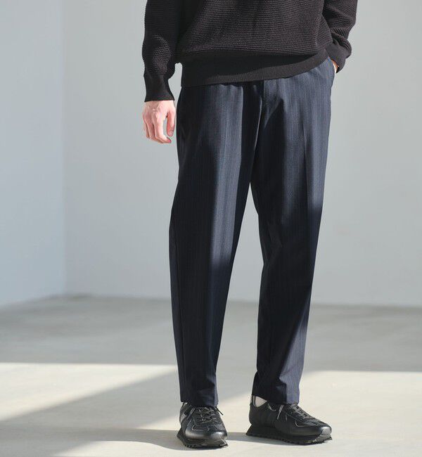 UNITED ARROWS green label relaxing「ストライプ ワイド ユーティリティパンツ W2 イージーパンツ -ストレッチ-」|その他|NAVY