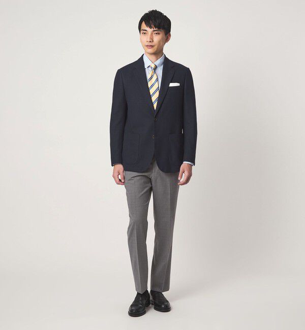 UNITED ARROWS green label relaxing「TW メランジ トロピカル スタンダード スラックス -ウォッシャブル・ストレッチ・ウエストアジャスター-」|スラックス|