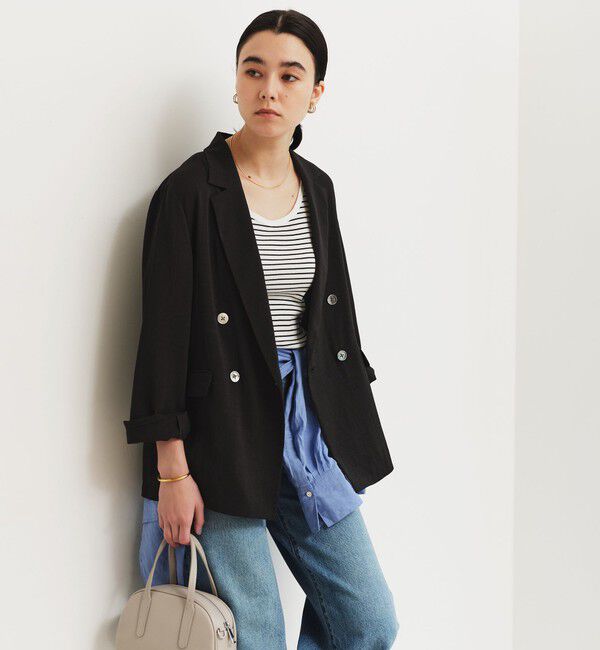 UNITED ARROWS green label relaxing「【結論シリーズ】シアーエアジャケット［size SHORTあり］」|テーラードジャケット|BLACK