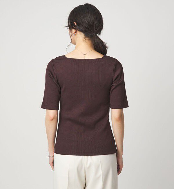 UNITED ARROWS green label relaxing「ブライトリブ スクエアネック 5分袖 プルオーバー カットソー」|Tシャツ・カットソー|