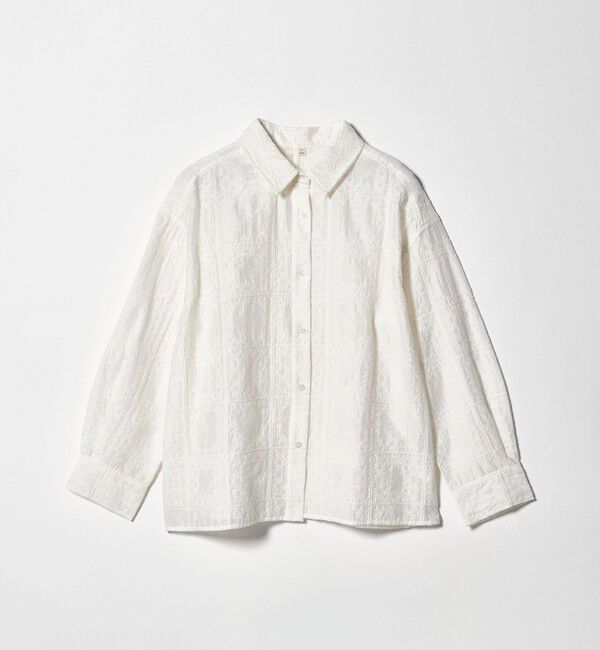 UNITED ARROWS green label relaxing「シアー クロス ステッチ シャツ」|シャツ・ブラウス|OFF WHITE