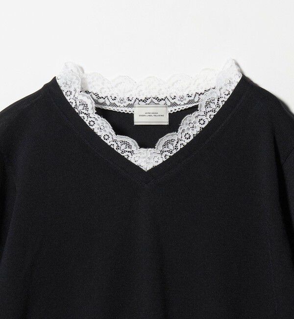 UNITED ARROWS green label relaxing「レース Vネック プルオーバー ニット」|ニット・セーター|