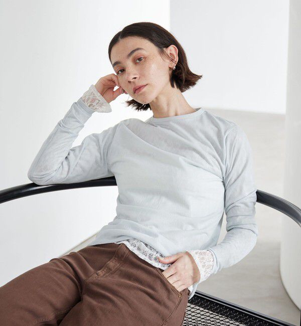 BEAUTY&YOUTH UNITED ARROWS「コットンナイロン天竺 シアー クルーネック Tシャツ」|Tシャツ・カットソー|