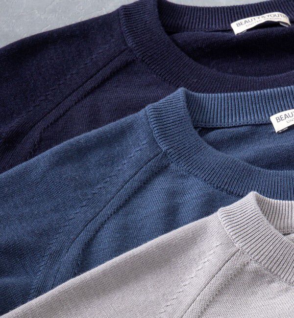 BEAUTY&YOUTH UNITED ARROWS「SUPER130 ウール クルーネック ニット ウォッシャブル」|ニット・セーター|