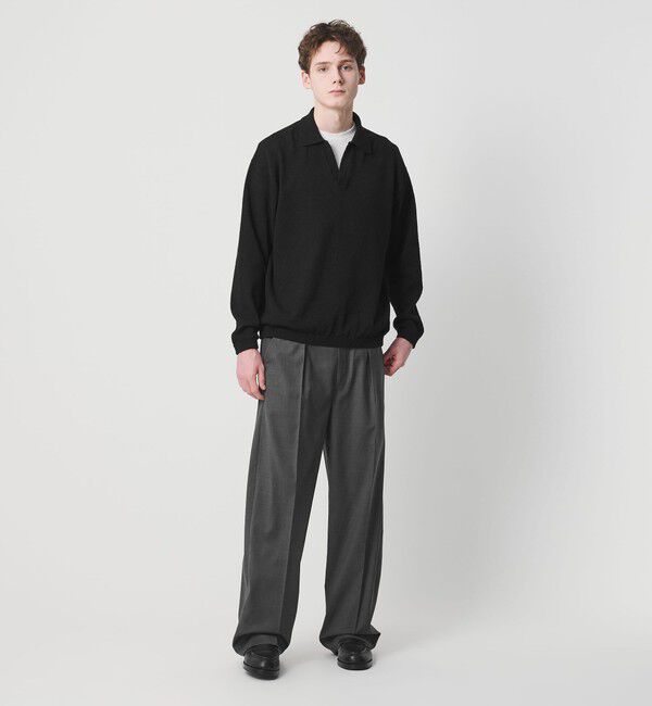 BEAUTY&YOUTH UNITED ARROWS「クリンプ コットン ポロスキッパー ニット ウォッシャブル」|ニット・セーター|