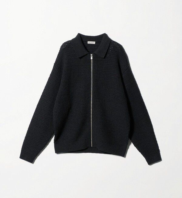 BEAUTY&YOUTH UNITED ARROWS「ブークレ レース ジップ ポロジャケット ウォッシャブル」|カーディガン|